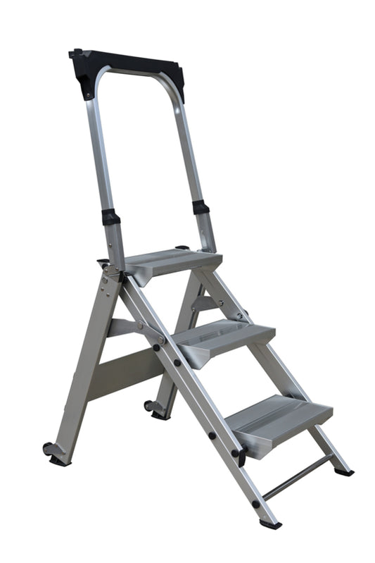 AL Ladder, Werkbordes 3 treden met beugel, Veiligheidsvouwtrap