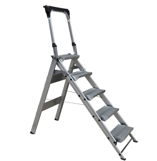 AL Ladder, Werkbordes 4 treden met beugel, Veiligheidsvouwtrap